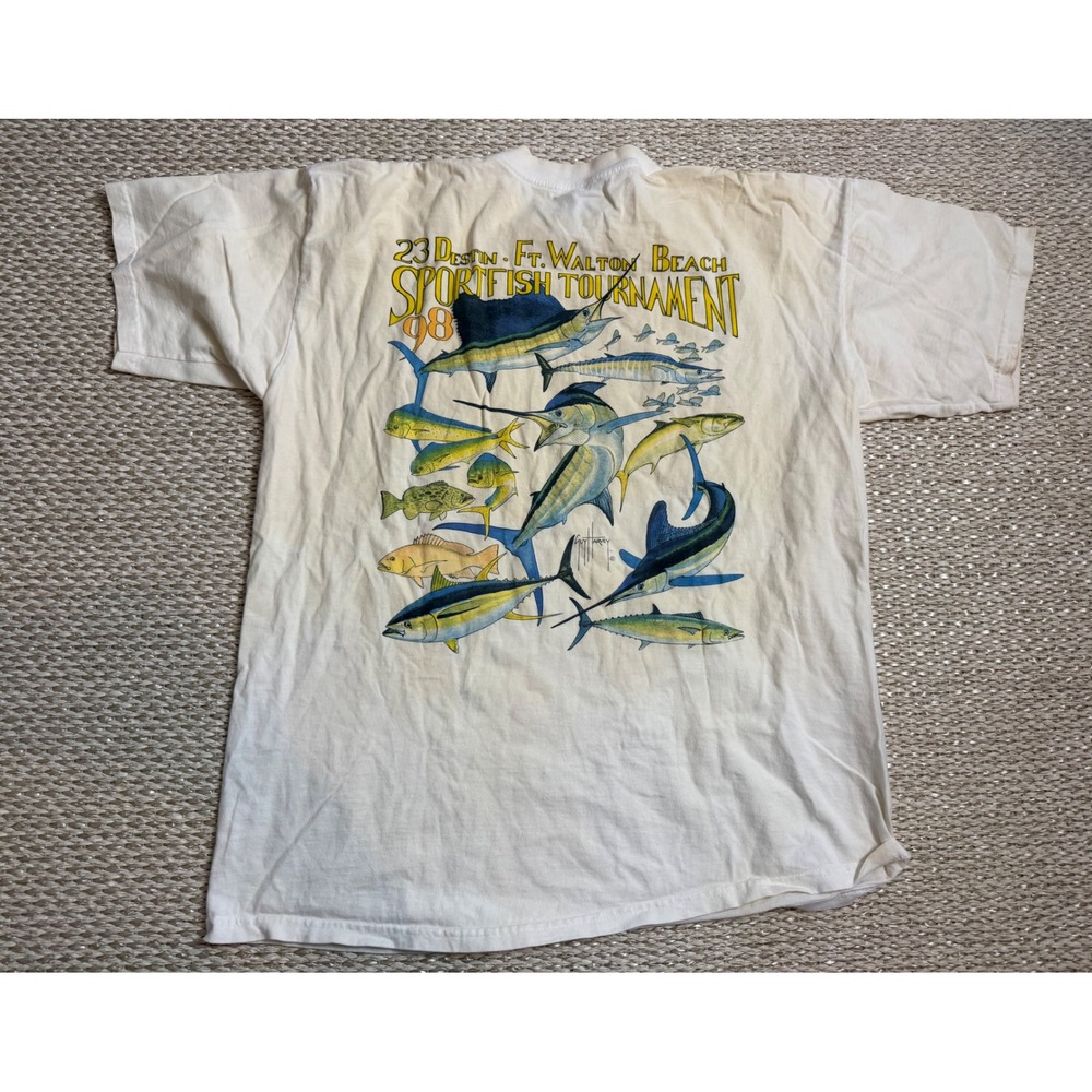 Vintage 1998 Guy Harvey Sportfish Tournament T Shirt XL Destin FL Fishing USA